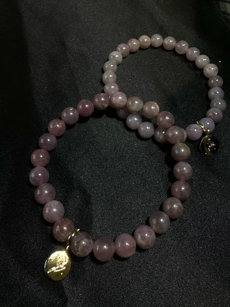 曖。桃花 人緣 紫馬粉 粉晶 手鍊。女巫彩寶