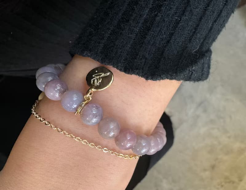 曖。桃花 人緣 紫馬粉 粉晶 手鍊。女巫彩寶