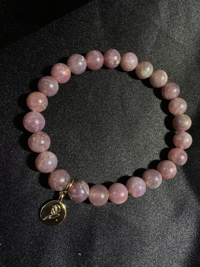 曖。桃花 人緣 紫馬粉 粉晶 手鍊。女巫彩寶