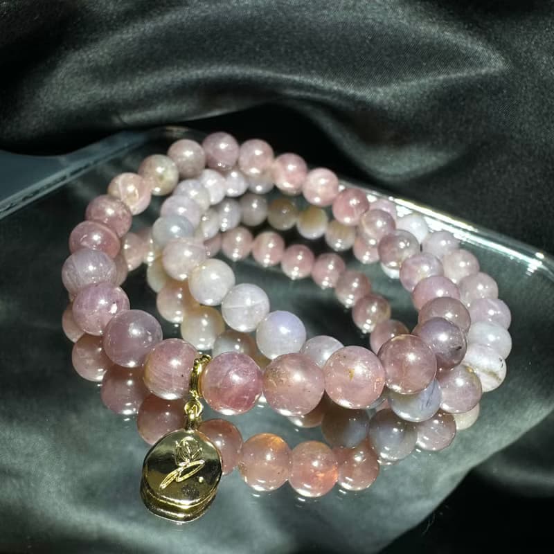 曖。桃花 人緣 紫馬粉 粉晶 手鍊。女巫彩寶