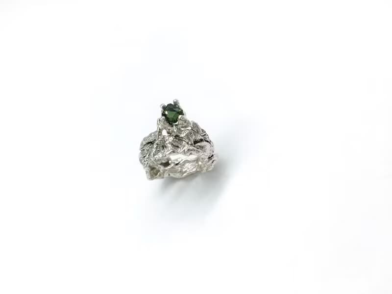 Forêt 綠碧璽 純銀 寬戒指