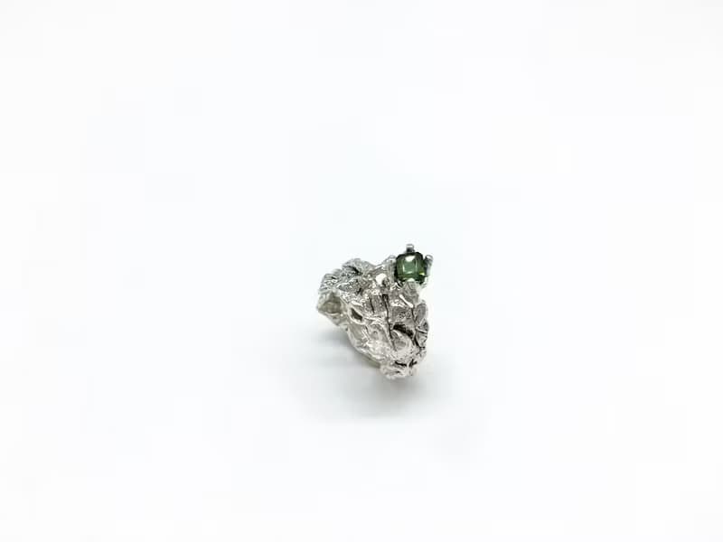 Forêt 綠碧璽 純銀 寬戒指
