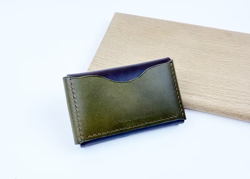 信封零錢包 雙色拼接 義大利Buttero植鞣革 卡片夾