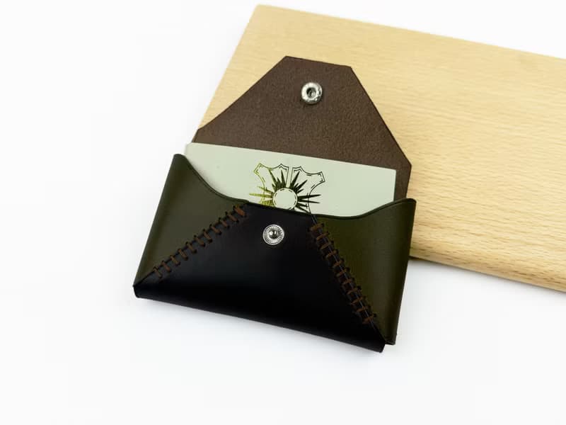 信封零錢包 雙色拼接 義大利Buttero植鞣革 卡片夾