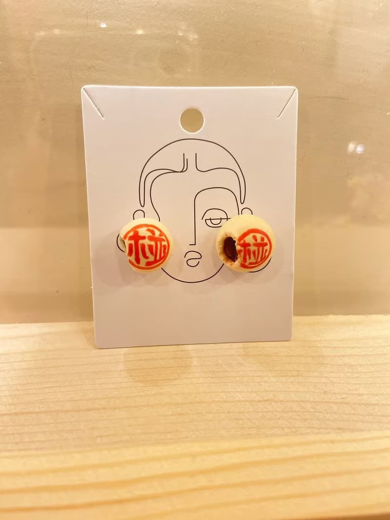 手作台南傳統黑糖椪餅耳環