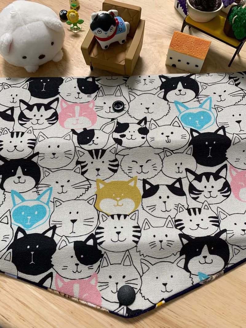 文青風環保純棉筷袋 喵喵大頭貼 質感原胚 超萌 日本 潮物 收納