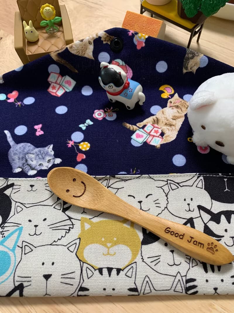 文青風環保純棉筷袋 喵喵大頭貼 質感原胚 超萌 日本 潮物 收納