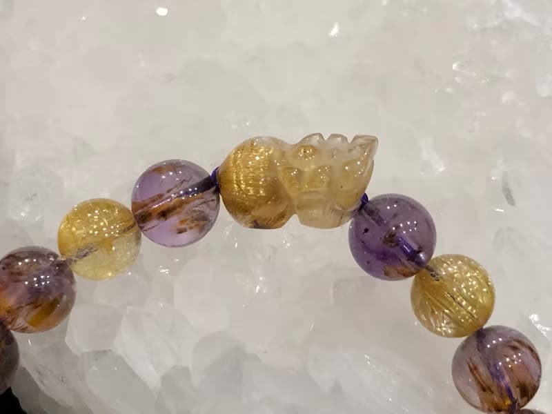 免費開光 天然鈦晶貔貅手鍊 紫鈦手鍊 招財手鍊 開運 防小人