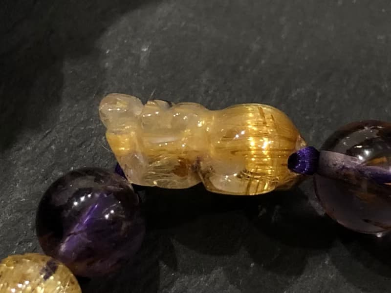免費開光 天然鈦晶貔貅手鍊 紫鈦手鍊 招財手鍊 開運 防小人