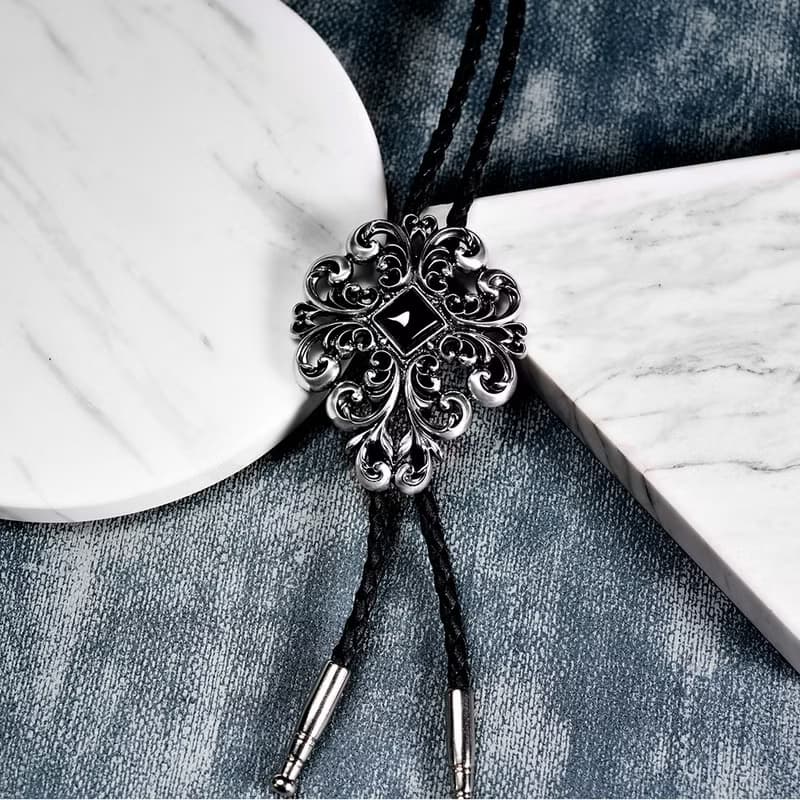 典雅捲紋  保羅領帶 Bolo Tie 真皮 皮革項鍊 皮繩領帶 長項鍊