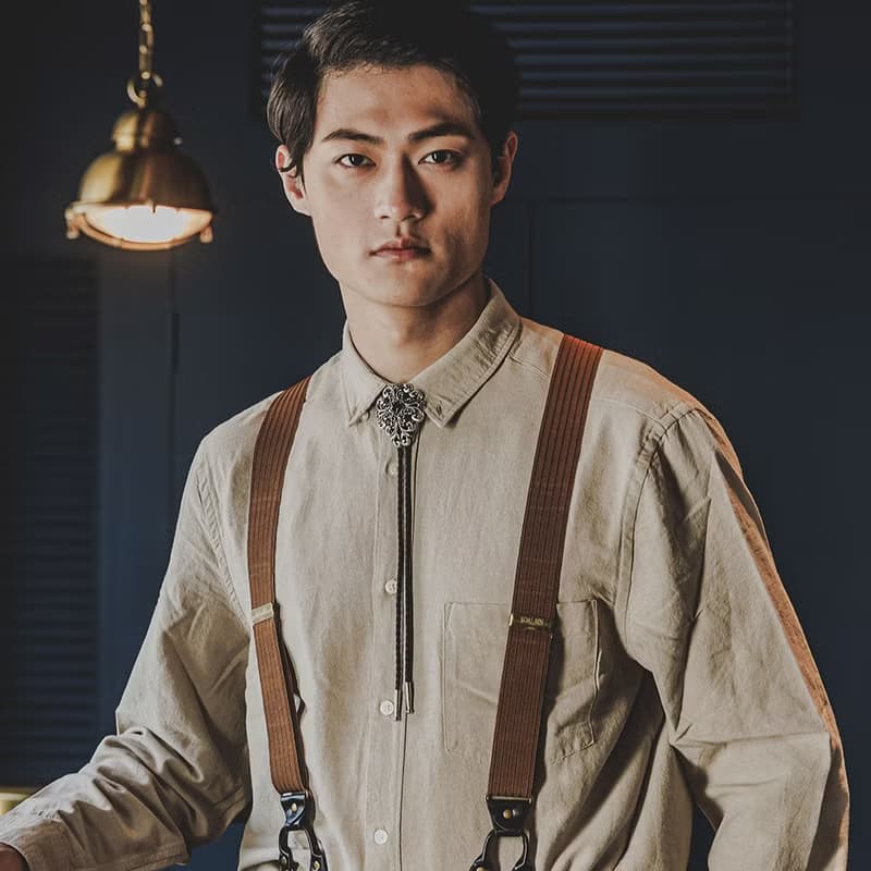 典雅捲紋  保羅領帶 Bolo Tie 真皮 皮革項鍊 皮繩領帶 長項鍊