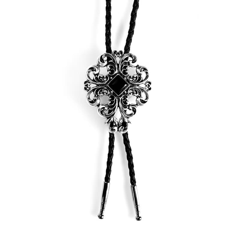典雅捲紋  保羅領帶 Bolo Tie 真皮 皮革項鍊 皮繩領帶 長項鍊