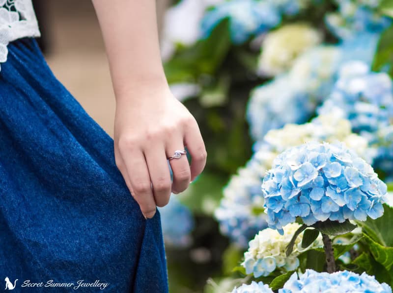 手工925純銀x施華洛世奇【如果如果】求婚鑽戒.百搭曲線夾鑲婚戒