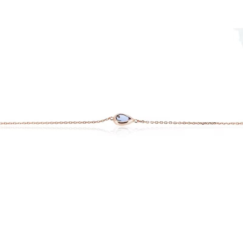 水滴堇青石925純銀手鍊 (銀/玫瑰金)