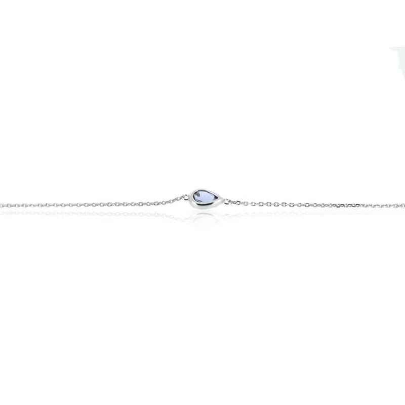 水滴堇青石925純銀手鍊 (銀/玫瑰金)