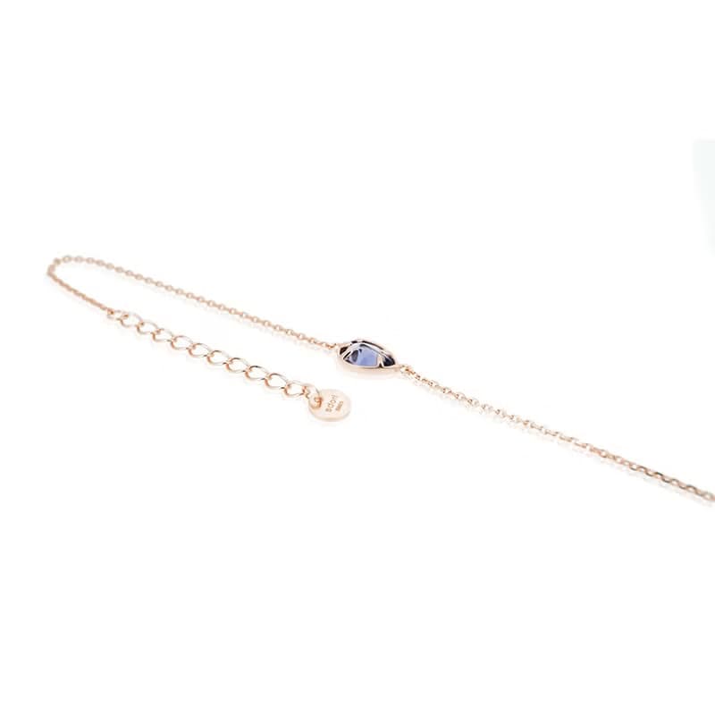 水滴堇青石925純銀手鍊 (銀/玫瑰金)