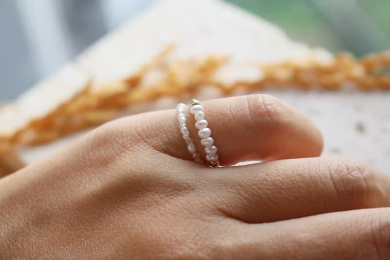 戒指 珍珠 金髮晶 - 紀念日 -