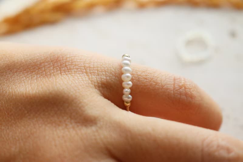 戒指 珍珠 金髮晶 - 紀念日 -