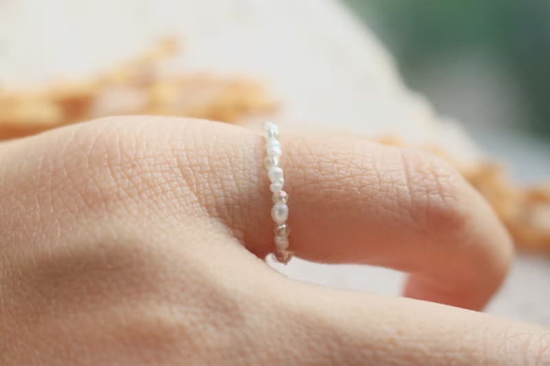 戒指 珍珠 金髮晶 - 紀念日 -