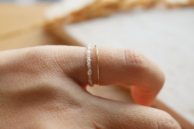 戒指 珍珠 金髮晶 - 紀念日 -