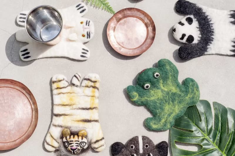 情人節禮物民族風森林系羊毛氈杯墊 動物 動物杯墊-青蛙吸水杯墊