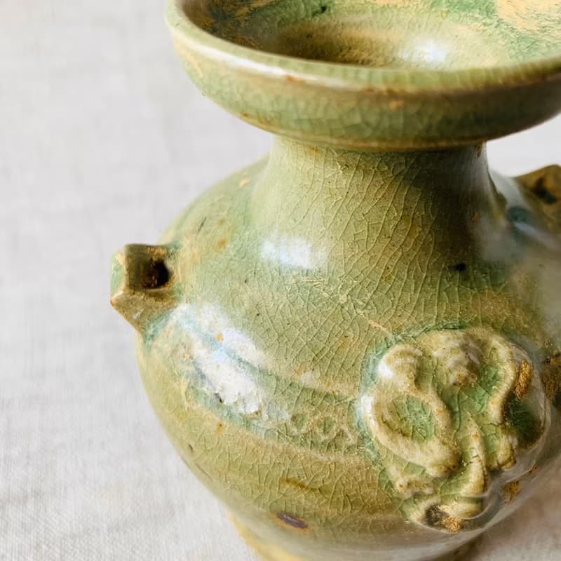 中國 唐宋時期越窯清瓷壺│釉面青碧 潤澤晶瑩 古件收藏