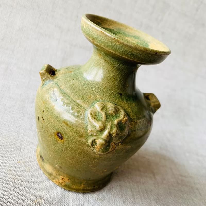 中國 唐宋時期越窯清瓷壺│釉面青碧 潤澤晶瑩 古件收藏