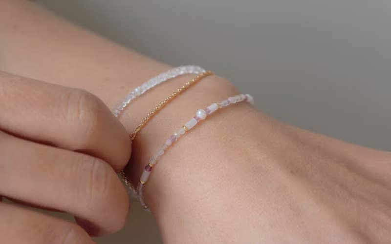 手鍊 粉紅澳寶 紫水晶 紫幽靈 天然石 - 相信自己 -