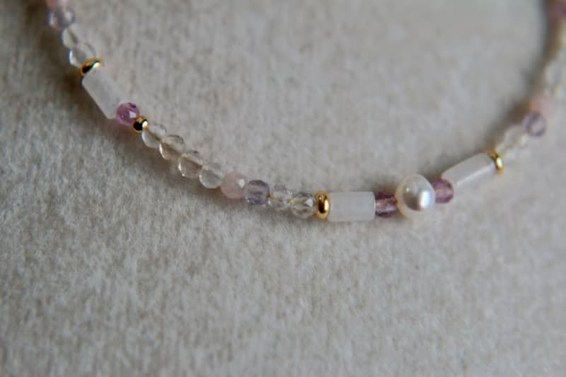 手鍊 粉紅澳寶 紫水晶 紫幽靈 天然石 - 相信自己 -