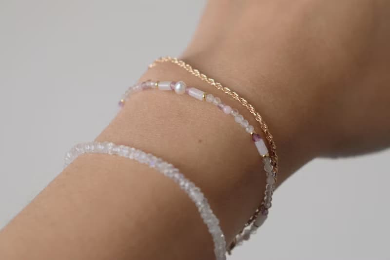 手鍊 粉紅澳寶 紫水晶 紫幽靈 天然石 - 相信自己 -