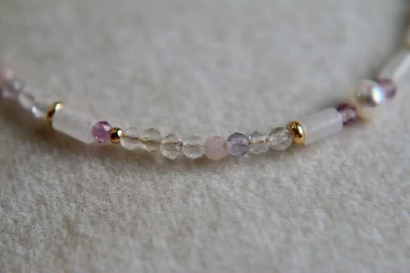 手鍊 粉紅澳寶 紫水晶 紫幽靈 天然石 - 相信自己 -