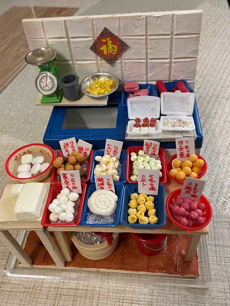 袖珍港式街市魚蛋豆腐檔小場景