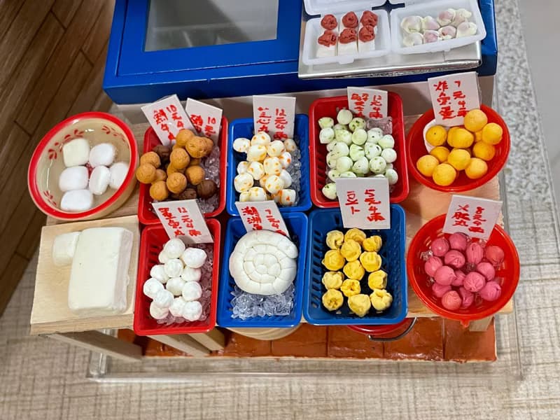 袖珍港式街市魚蛋豆腐檔小場景