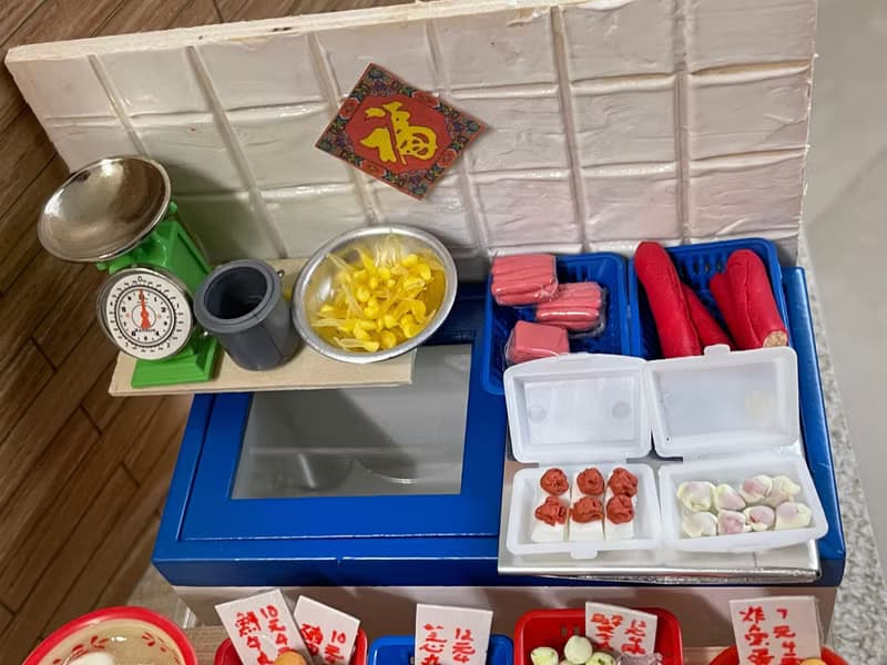袖珍港式街市魚蛋豆腐檔小場景
