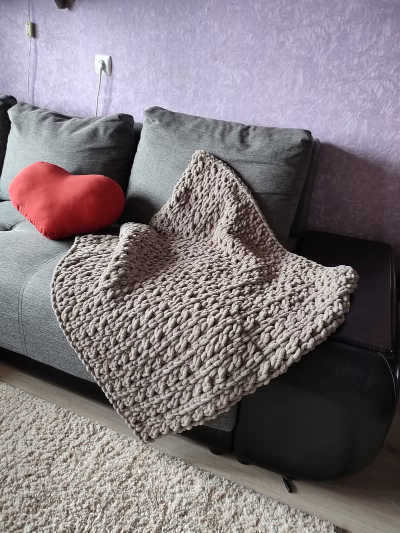 Handknitted blanket giant bedspread cute home decor wedding gift