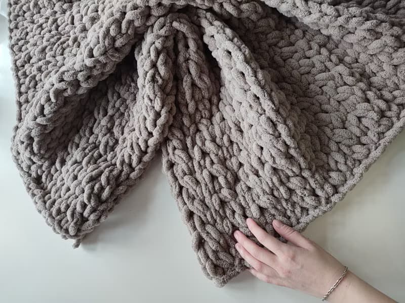 Handknitted blanket giant bedspread cute home decor wedding gift