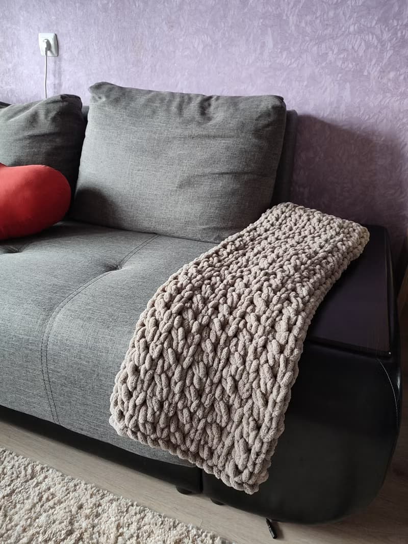 Handknitted blanket giant bedspread cute home decor wedding gift