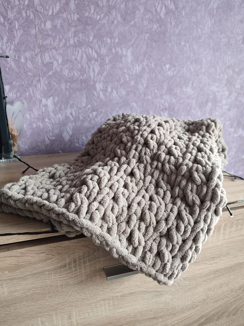 Handknitted blanket giant bedspread cute home decor wedding gift