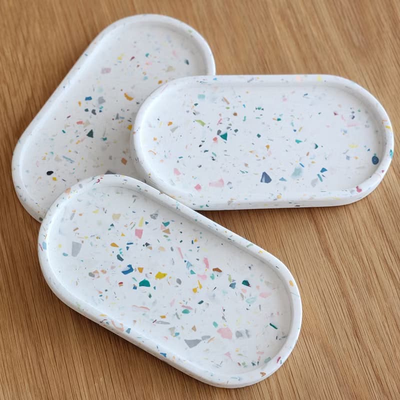 Oval tray / オーバル型トレイ-  Colorful mix terrazzo / ジェスモナイト