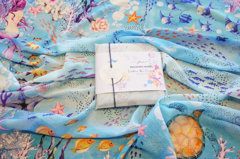 馬爾代夫 - 海底世界絲巾／圍巾 (Maldives-Wheel scarf- Under the Ocean Collection)