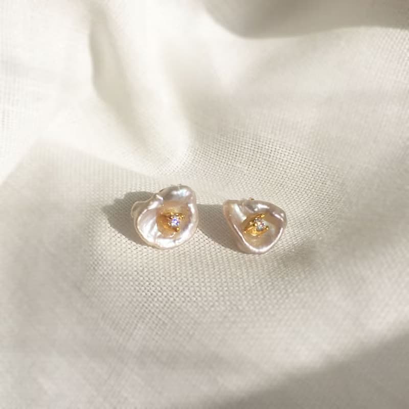 K14gf Keshi Pearl Earrings