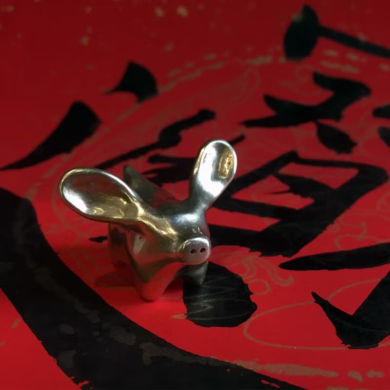 長耳金豬~青冶金工手作的詩限量療癒發財金豬,限量10隻,特價中