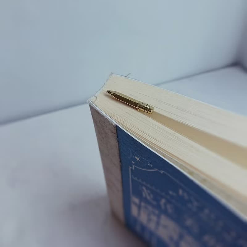 書房系─小鉛筆書籤- 黃銅復古迴紋針書籤