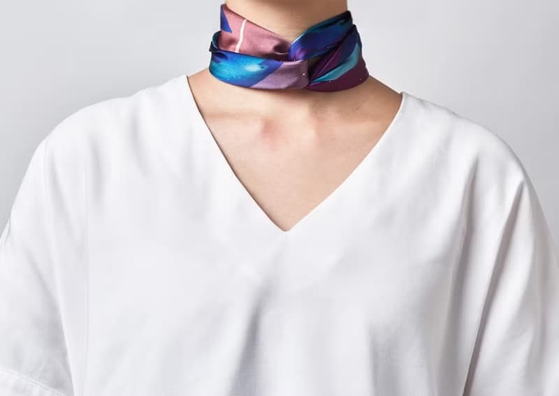 Ocean Silk Satin Scarf (Narwhal), Pure Silk Satin, Square Scarf