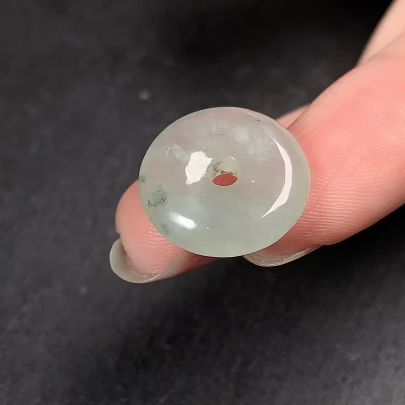 【願‧平安】冰種飄花翡翠平安扣項鍊 | 天然緬甸玉A貨翡翠 |送禮
