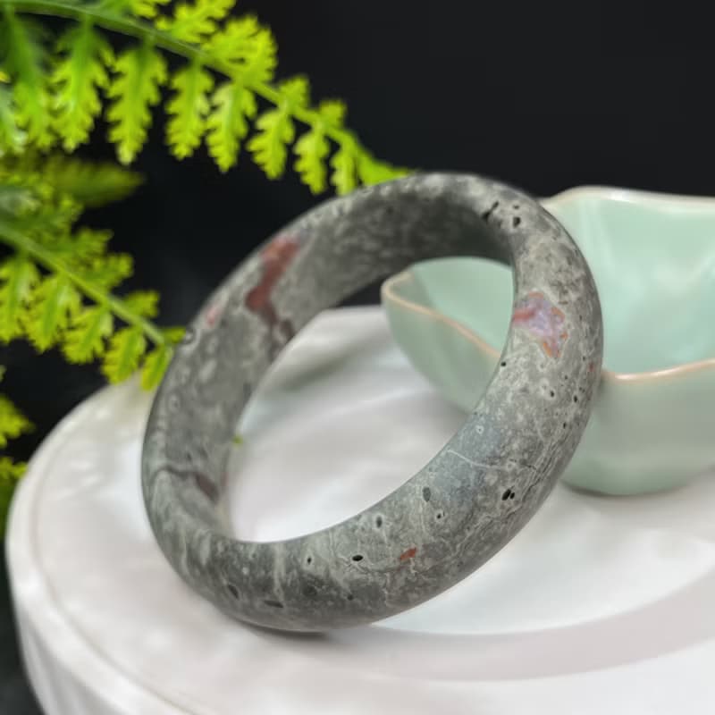 鐵皮南紅瑪瑙手鐲61MM 柿子紅啞光款鴻運當頭赤玉手環 古樸厚重