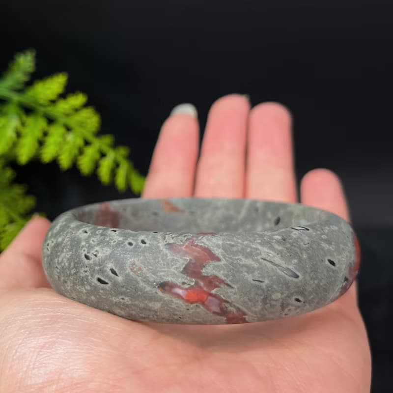 鐵皮南紅瑪瑙手鐲61MM 柿子紅啞光款鴻運當頭赤玉手環 古樸厚重