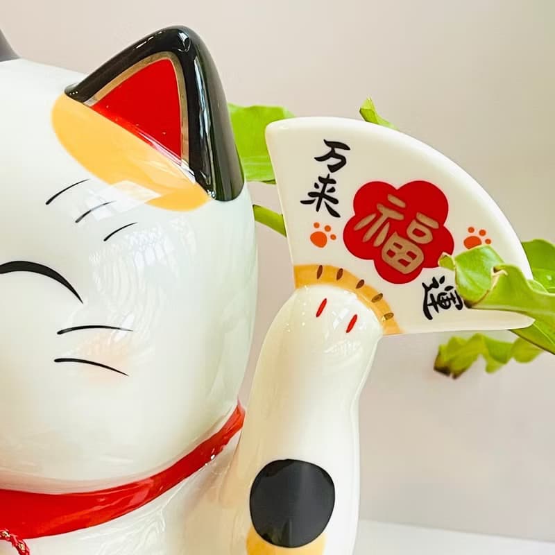 【店面/玄關擺飾】瀨戶燒-眾貓迎福 大型彩繪招財貓存錢筒28cm