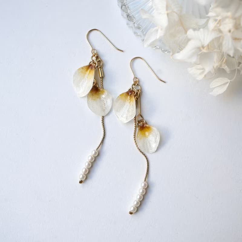 紅葉カラーの紫陽花アクセサリーピアス/イヤリング〜秋の手作りjewelry〜