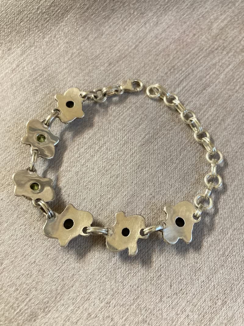 天然 橄欖石 手鍊 尼泊爾 手工製 925純銀